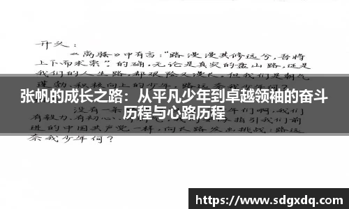 张帆的成长之路：从平凡少年到卓越领袖的奋斗历程与心路历程